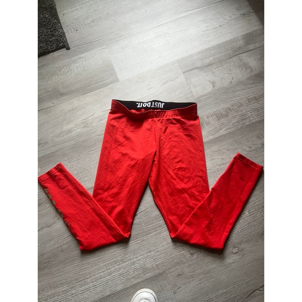 Orange Gold Nike just do it leggings women's medium - Picture 2 of 6